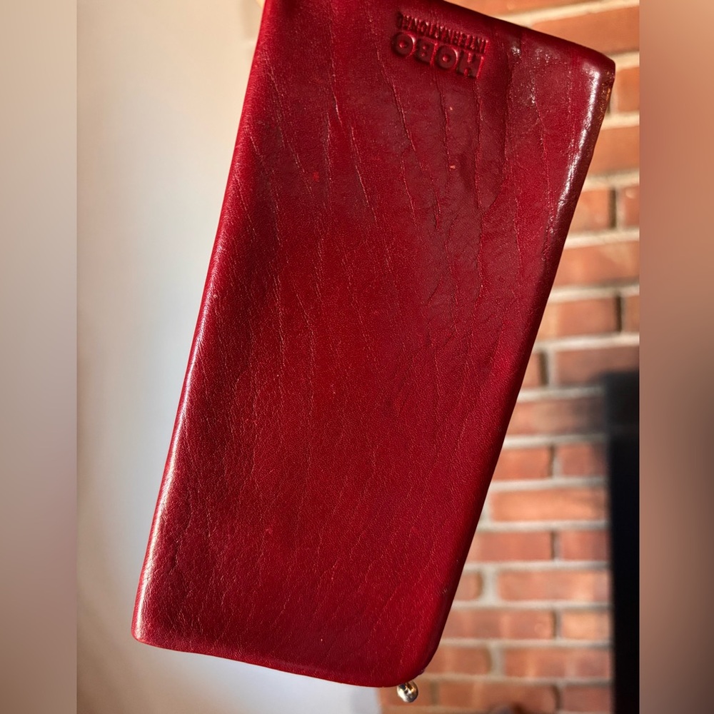 Luxury Dark Red - Hobo International Red Leather Wallet